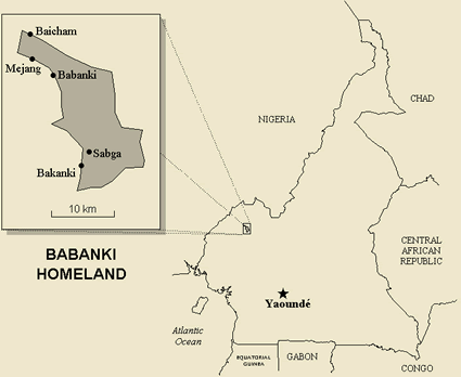 Map of Babanki in Cameroon