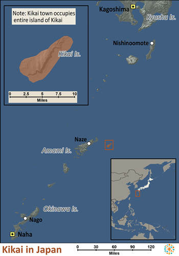 Map of Kikai in Japan