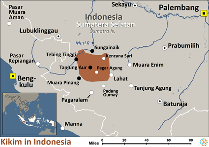 Map of Kikim in Indonesia