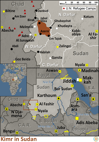 Map of Kimr in Sudan