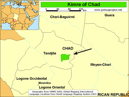 Map of Kimre in Chad