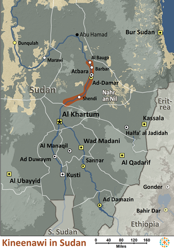 Map of Kineenawi in Sudan