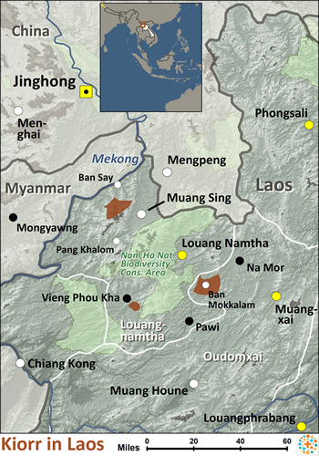 Map of Kiorr in Laos