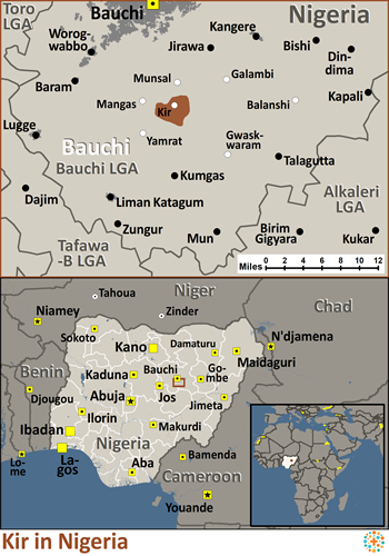 Map of Kir in Nigeria