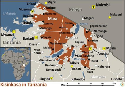Map of Kisankasa in Tanzania