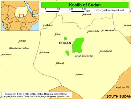 Map of Koalib in Sudan