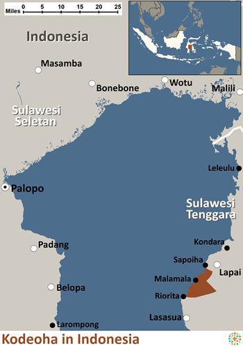 Map of Kodeoha in Indonesia