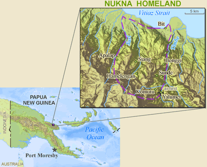 Map of Nukna in Papua New Guinea