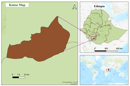 Map of Konso in Ethiopia