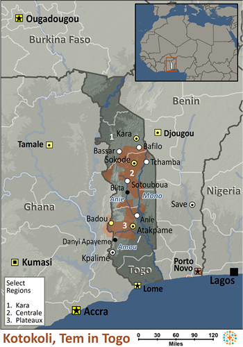 Map of Kotokoli in Togo