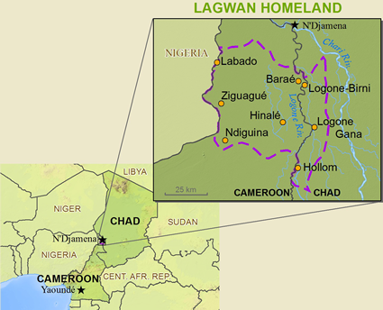 Map of Kotoko, Lagwan in Cameroon