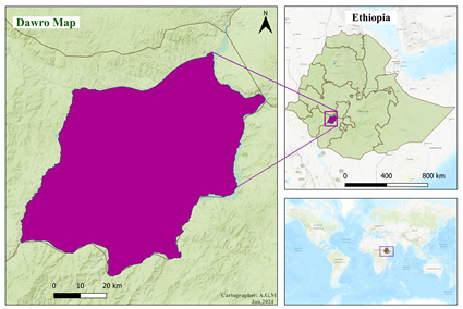 Map of Dawro in Ethiopia