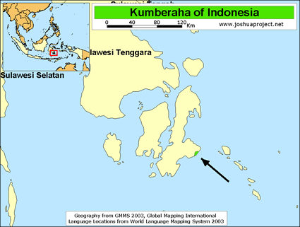 Map of Kumberaha in Indonesia
