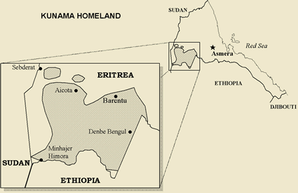 Map of Kunama in Eritrea