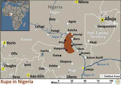 Map of Kupa in Nigeria