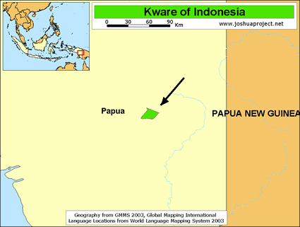 Map of Kware in Indonesia