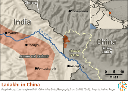 Map of Ladakhi in China