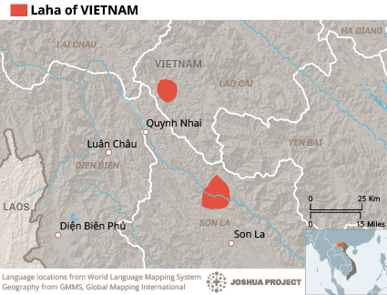 Map of Laha in Vietnam