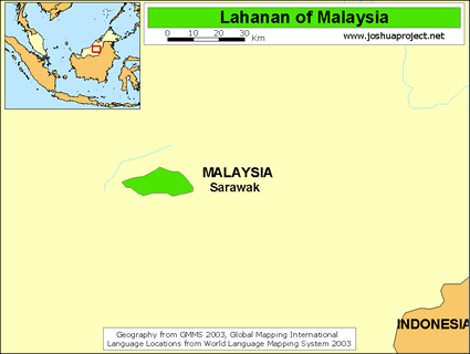 Map of Lahanan in Malaysia