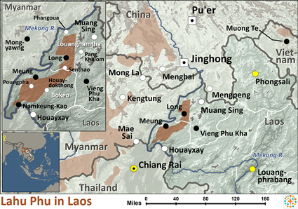 Map of Lahu Phu in Laos