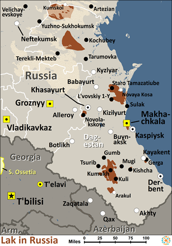 Map of Lak in Azerbaijan