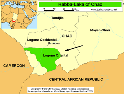 Map of Kabba-Laka in Chad