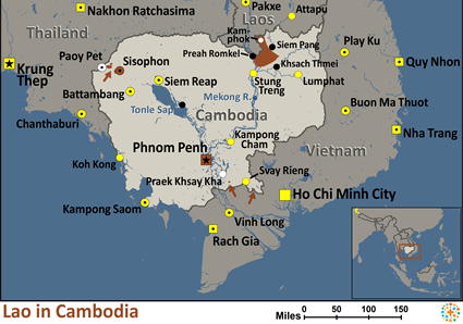 Map of Lao in Cambodia