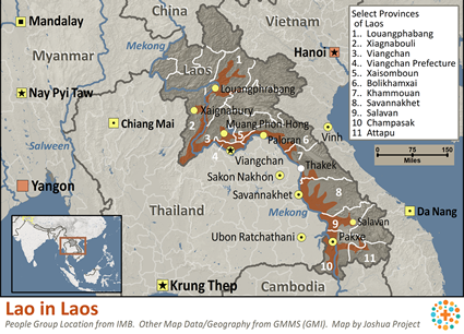 Map of Lao in Laos