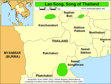 Map of Lao Song in Thailand