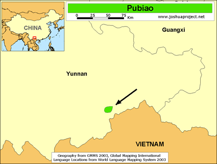 Map of Qabiao, Pubiao in China
