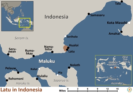 Map of Latu in Indonesia