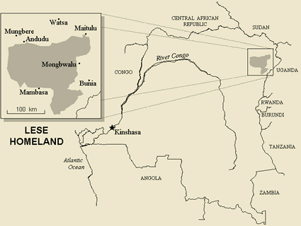 Map of Lese in Congo, Democratic Republic of