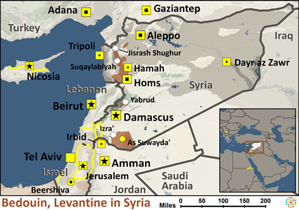 Map of Bedouin, Levantine in Syria