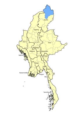 Map of Lisu, Black in Myanmar (Burma)