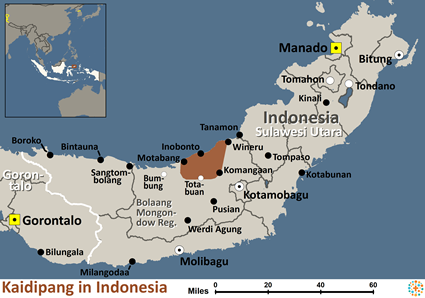 Map of Lolak in Indonesia