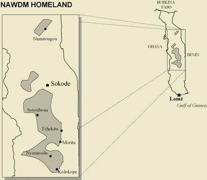 Map of Nawdm in Togo