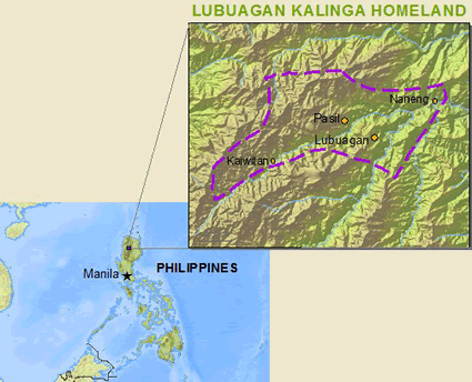 Map of Kalinga, Lubuagan in Philippines