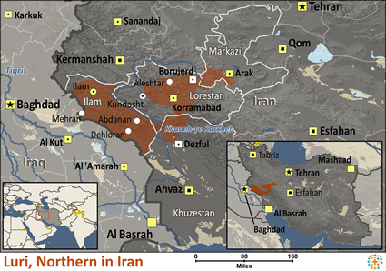 Map of Luri, Feyli in Iran