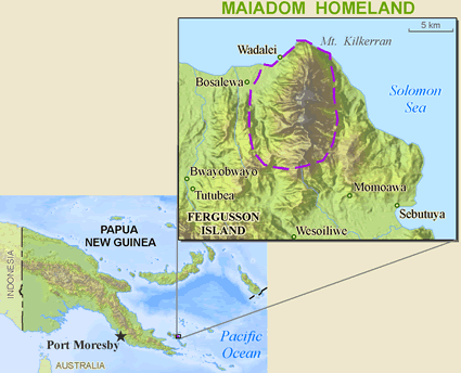 Map of Maiadom in Papua New Guinea