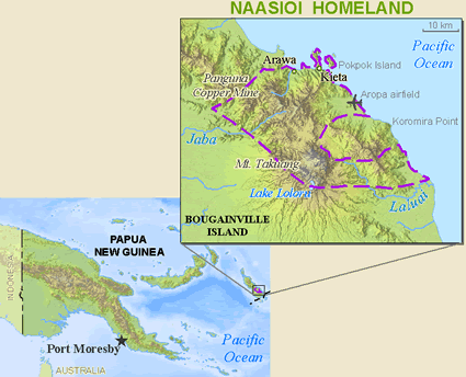 Map of Nasioi, Kieta in Papua New Guinea