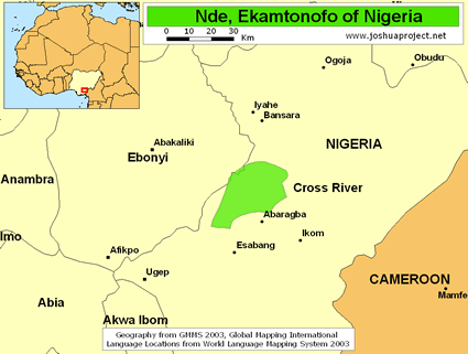Map of Nde, Ekamtonofo in Nigeria