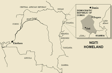 Map of Ngeti, South Lendu in Congo, Democratic Republic of