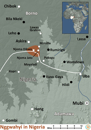 Map of Nggwahyi, Ngwaxi in Nigeria