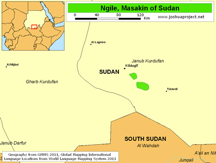 Map of Ngile in Sudan
