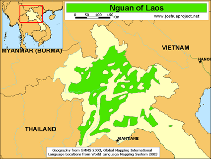 Map of Nguan in Laos