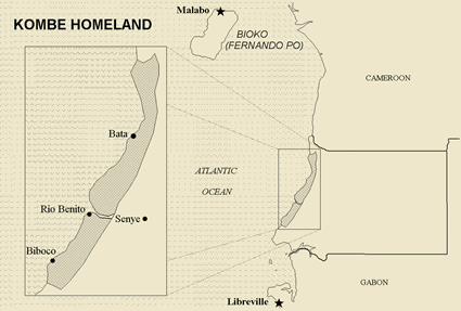 Map of Ngumbi in Equatorial Guinea