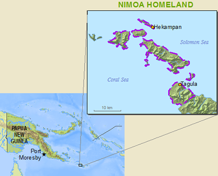 Map of Nimowa in Papua New Guinea
