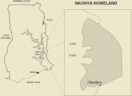 Map of Nkonya in Ghana