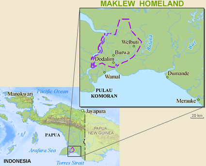 Map of Maklew in Indonesia