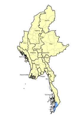Map of Malay in Myanmar (Burma)